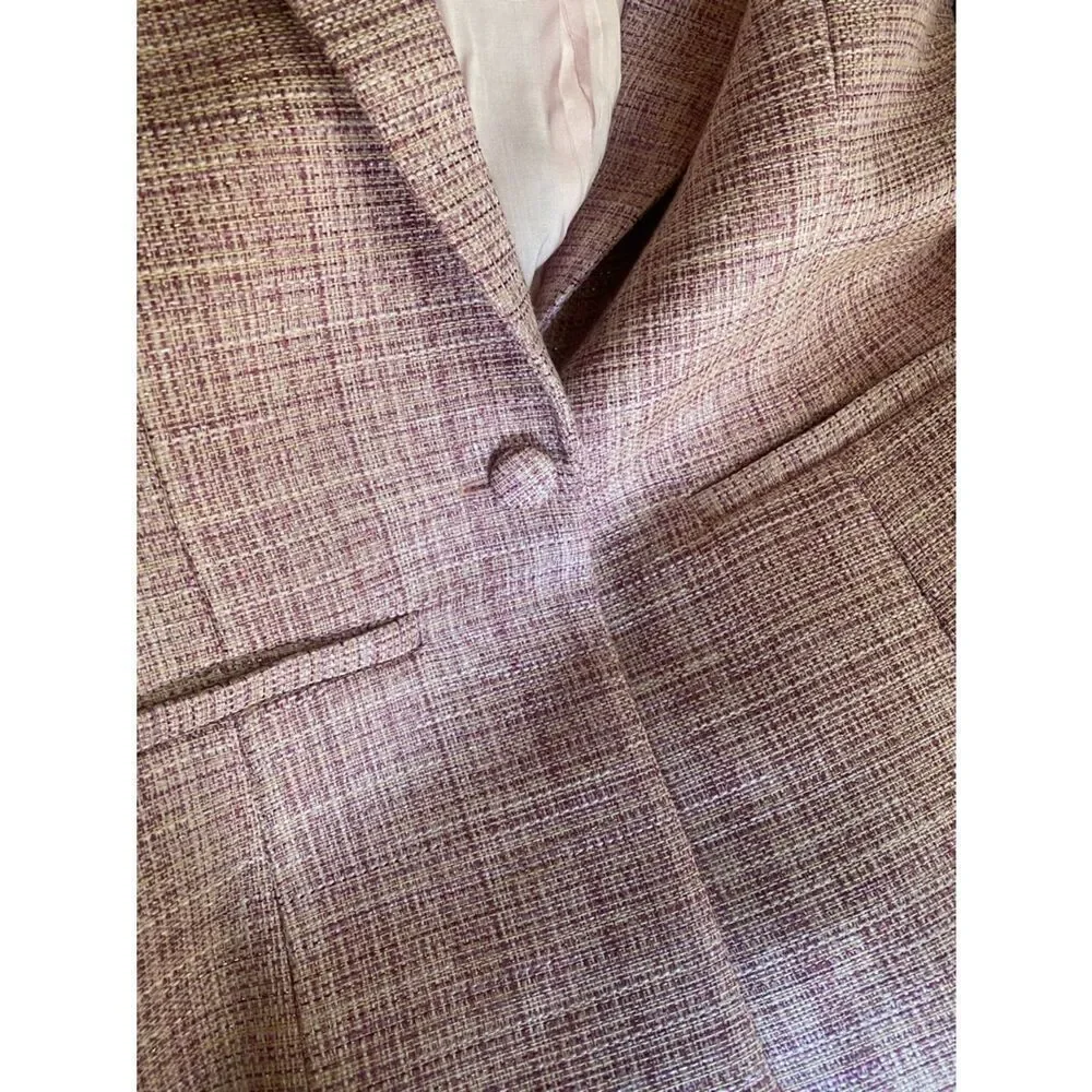 MAJORELLE Blush Pink Tweed Blazer Jacket Sparkle Sz XS